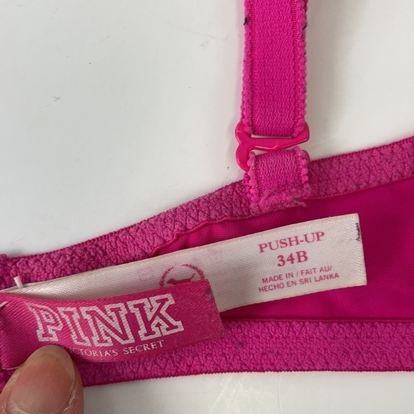 PINK Victoria secrets push-up bra size 34B pink - Picture 3 of 7